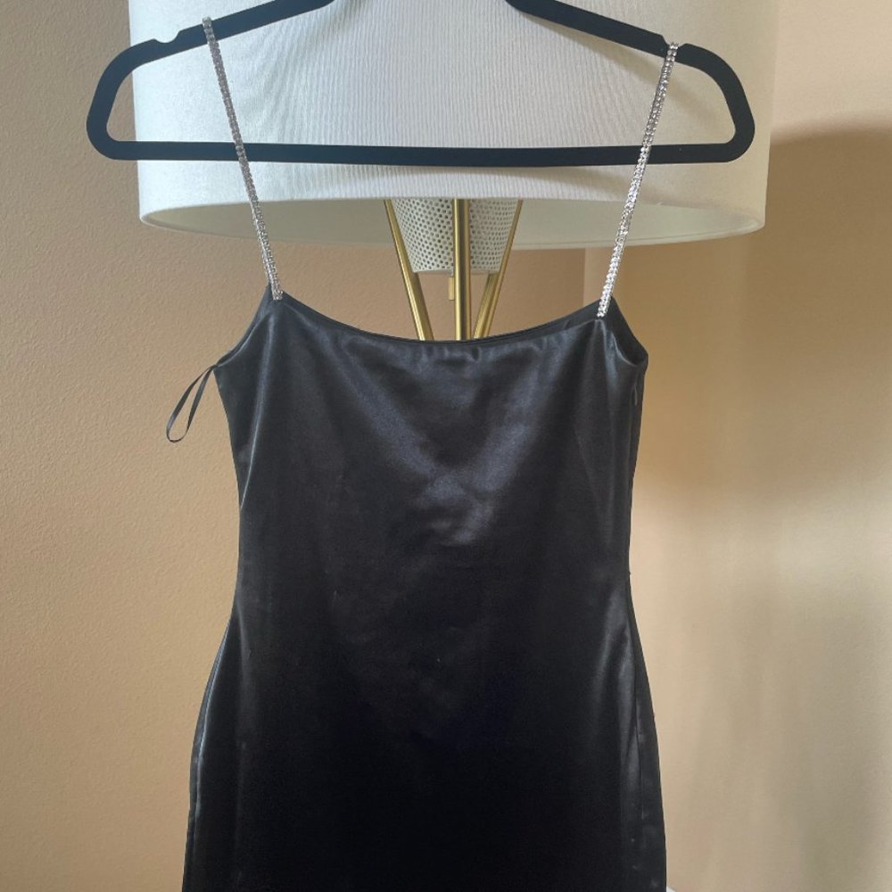 Meshki Satin Black Dress - size S